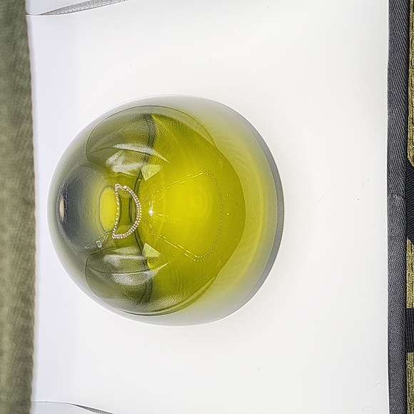 Signed Badash, Penelope Green Smoke Mouth Blown European Crystal Bowl 6 Inch - Picture 7 of 8